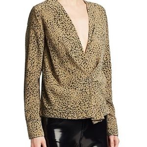Rag & Bone Shields Leopard Print Blouse Size M